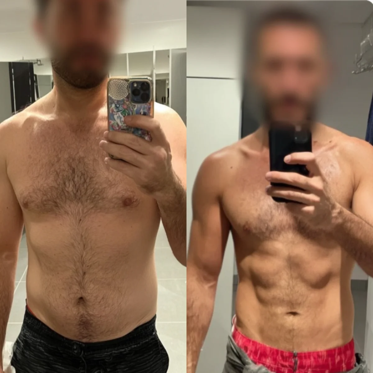 Chris before after results Dubai transformation
